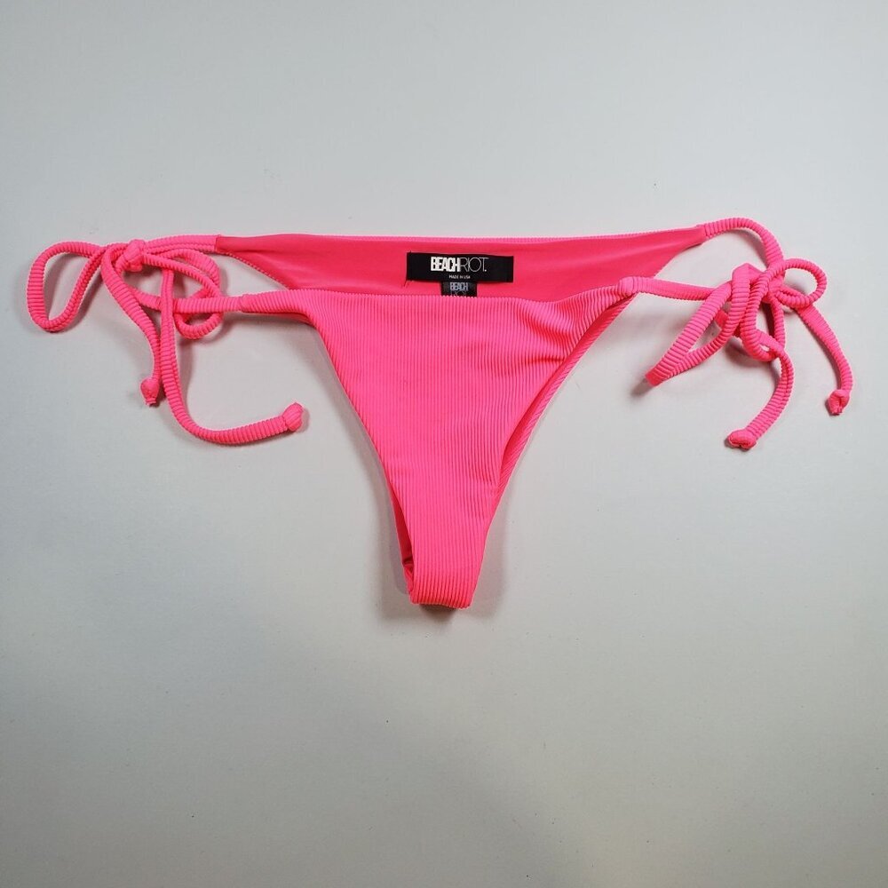 Beachriot Tie Side Bikini Bottom Women Size Small NWOT Swimwear Summer Pink